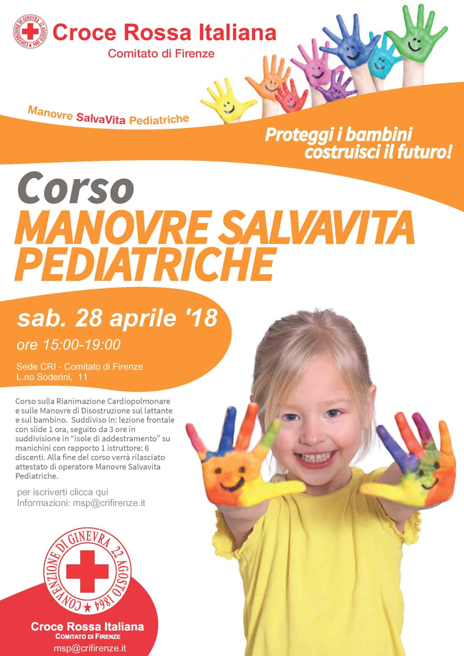 Corso Esecutore Manovre Salvavita Pediatriche 28 aprile 2018