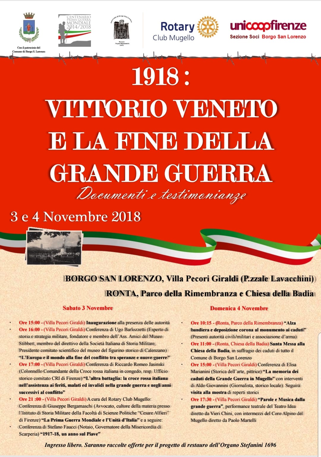 1918: Vittorio Veneto e la fine della Grande Guerra – 3 e 4 Novembre