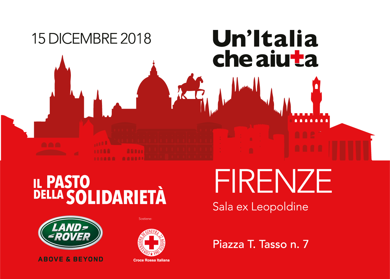 Anche a Firenze sabato 15 dicembre torna il Pasto della Solidarietà della Croce Rossa con la partecipazione di Land Rover Italia e col patrocinio del Comune di Firenze
