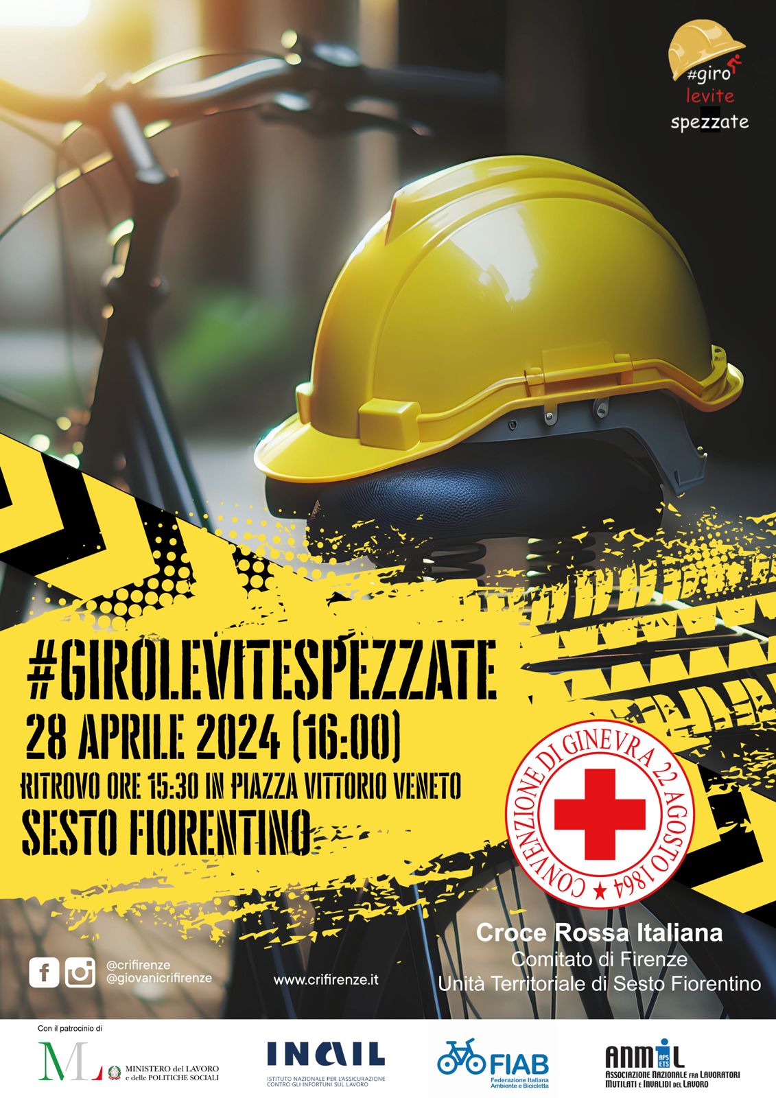 #girolevitespezzateDAY a Sesto Fiorentino: domenica 28 aprile 2024 giornata mondiale della Sicurezza sul Lavoro